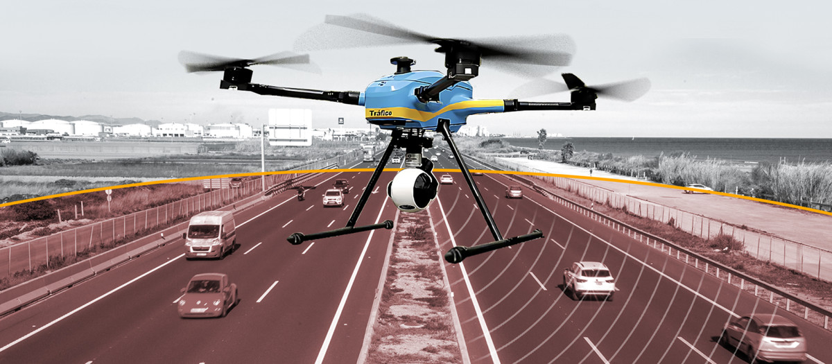 Dron de la DGT en acción