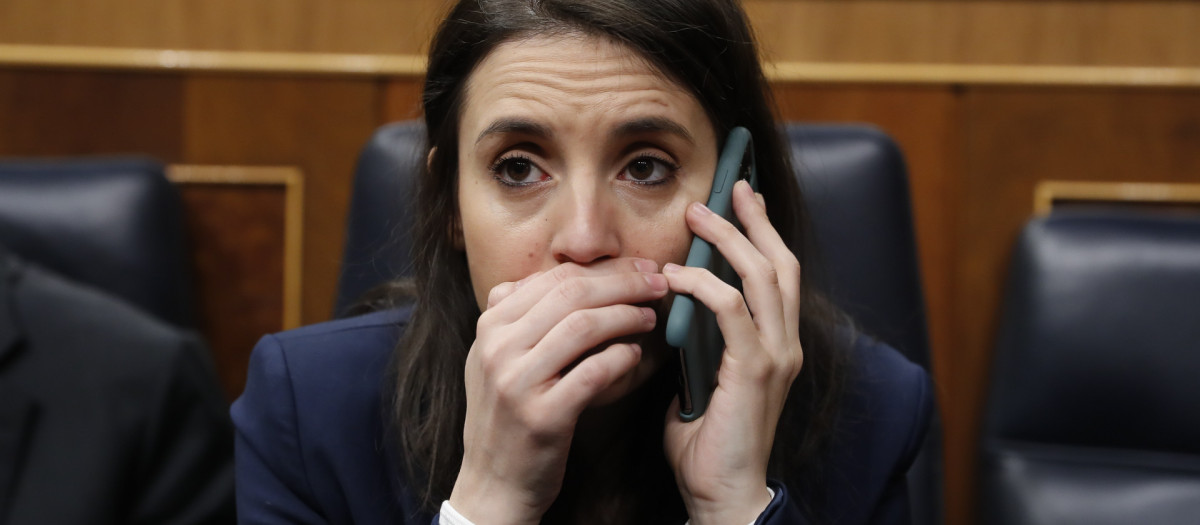 La ministra de Igualdad, Irene Montero, en el Congreso de los Diputados, en una imagen de archivo