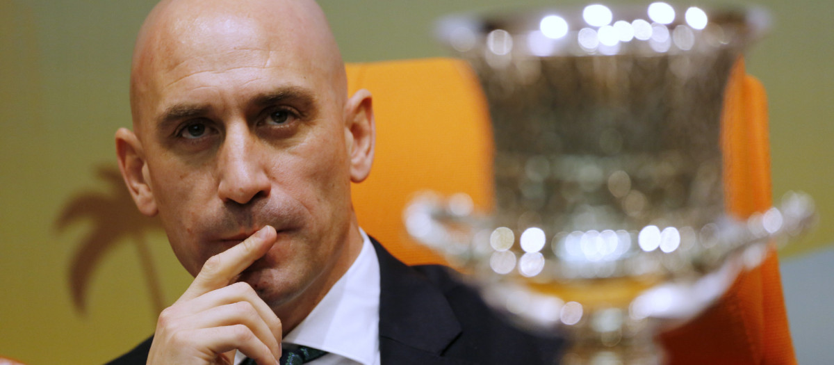 Luis Rubiales durante la presentación de la Supercopa de España en Arabia Saudí en 2019