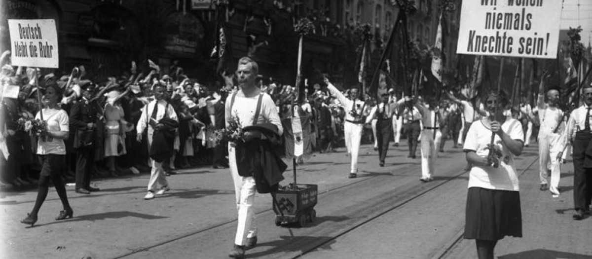 Protestas en Múnich contra la ocupación del Ruhr