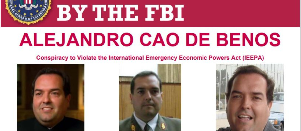 Cartel del FBI de busca y captura a Cao de Benós