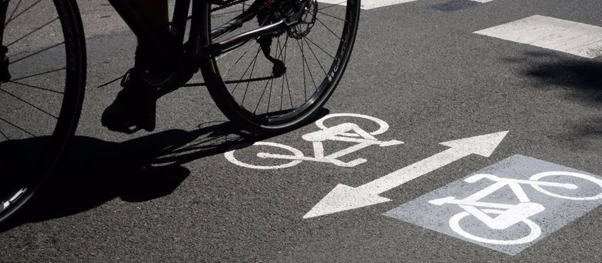 Carril bici señalizado