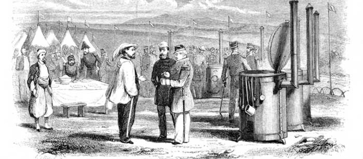 Inauguración de la cocina de campo de Alexis Soyer antes de la batalla de Sebastopol