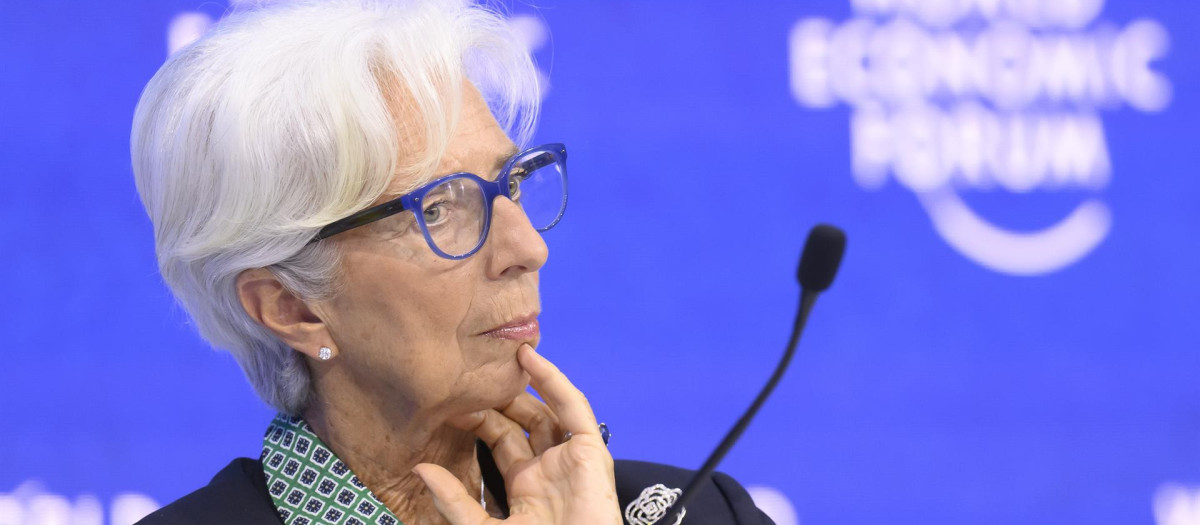 La presidenta del Banco Central Europeo, Christine Lagarde, en Davos.