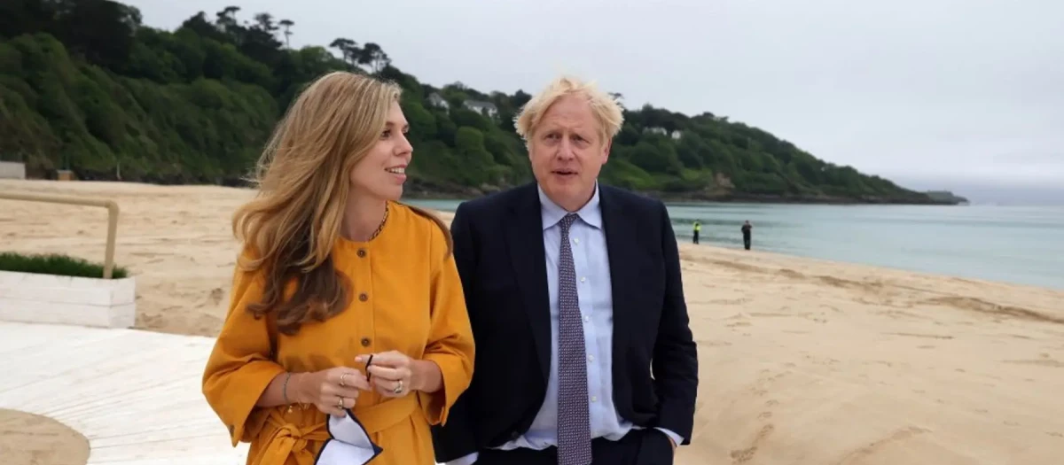 Boris Johnson y su mujer en Marbella