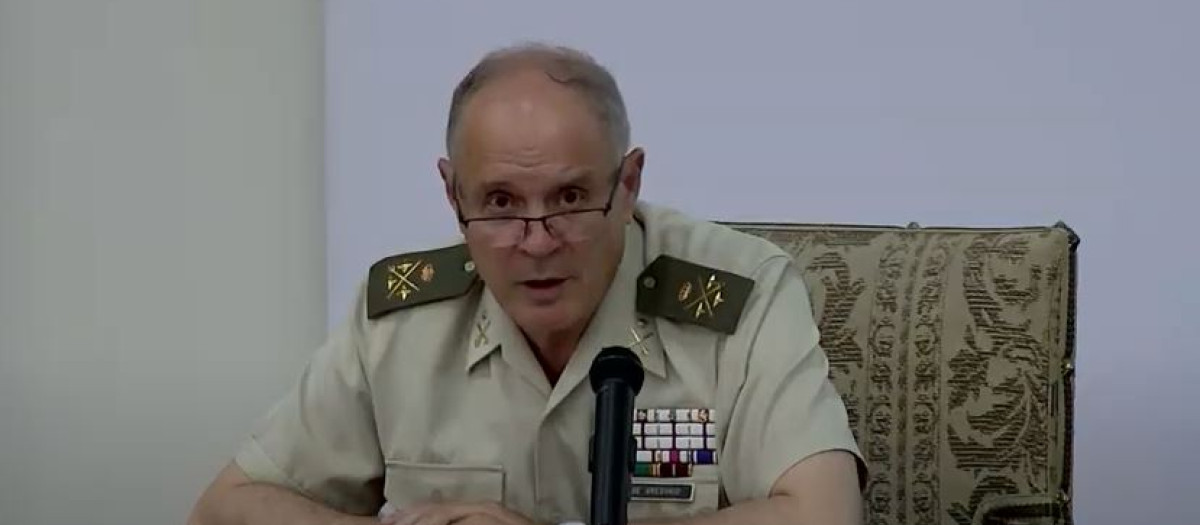 El teniente general de Gregorio, jefe del MADOC, durante su intervención