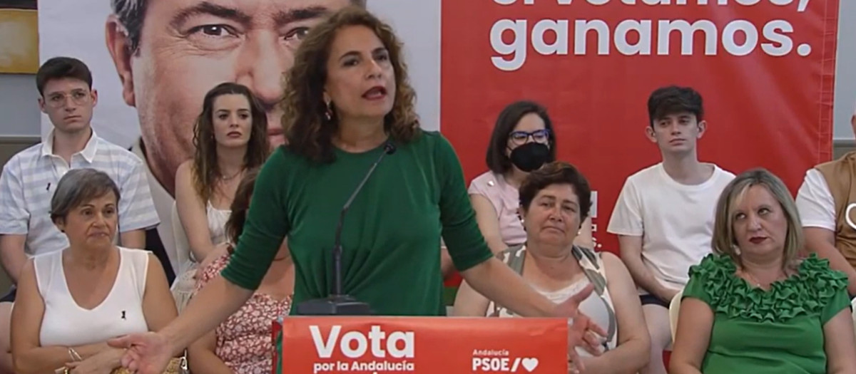 María Jesús Montero, en el acto de partido de Andújar (Jaén)