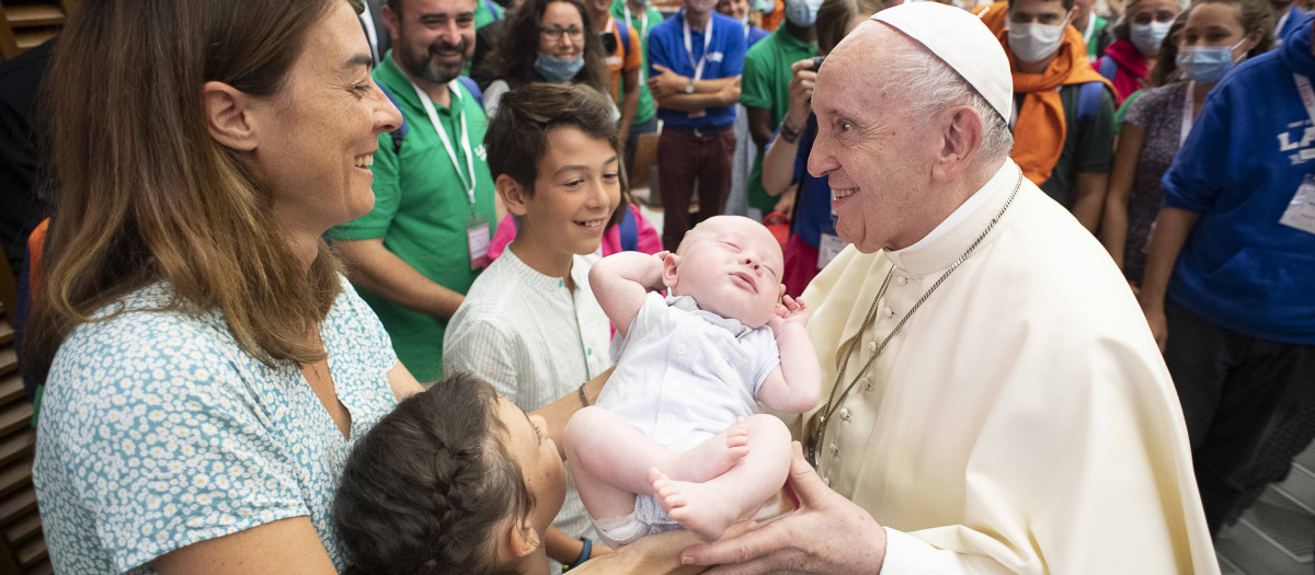 Pope Francis receives in private audience Group of the "Lazare" Association from France in Vatican.