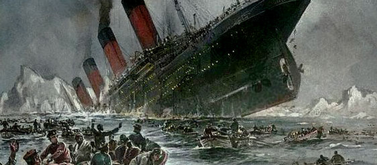 Der Untergang der Titanic, grabado del hundimiento del Titanic, realizado por Willy Stöwer