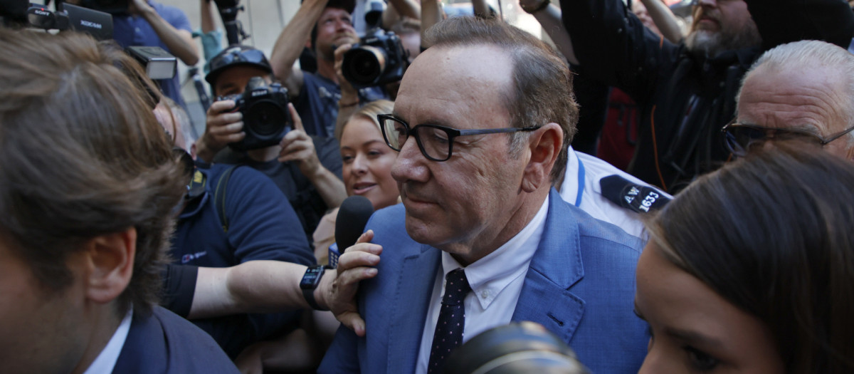 Kevin Spacey, a su llegada al juicio celebrado recientemente en Londres