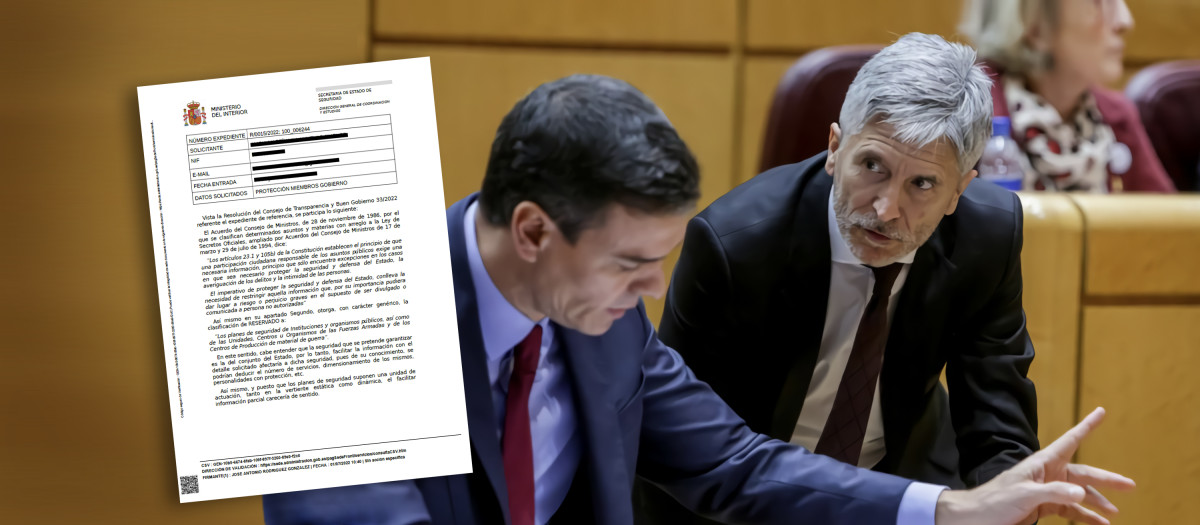 Pedro Sánchez y su ministro del Interior, Fernando Grande-Marlaska