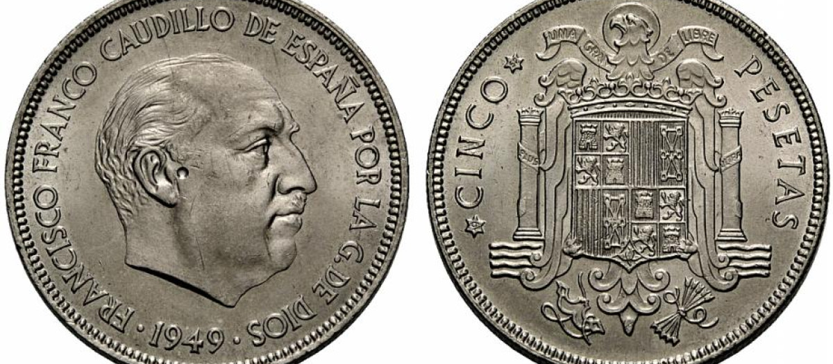 Moneda de 5 pesetas que se subastó por 36.000 euros en 2011