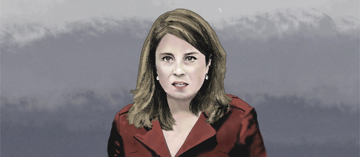 Ilustración de la ex vicesecretaria general del PSOE, Adriana Lastra