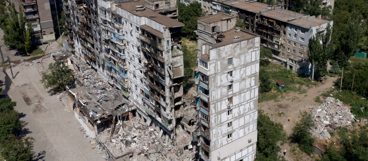 Los edificios, destruidos, de Mariúpol