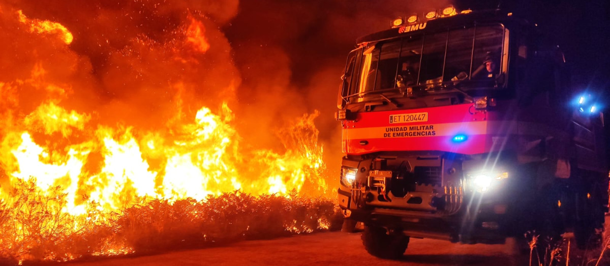 La UME tuvo que trabajar a fondo en los incendios desatados en Navarra en junio