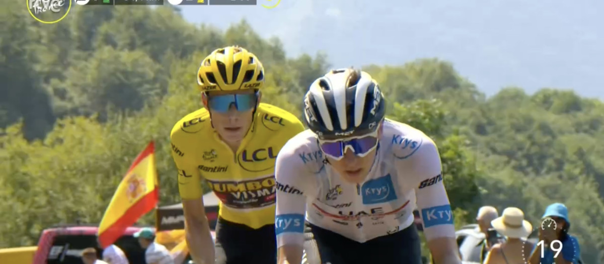 Pogacar y Vingegaard, durante una etapa del pasado Tour
