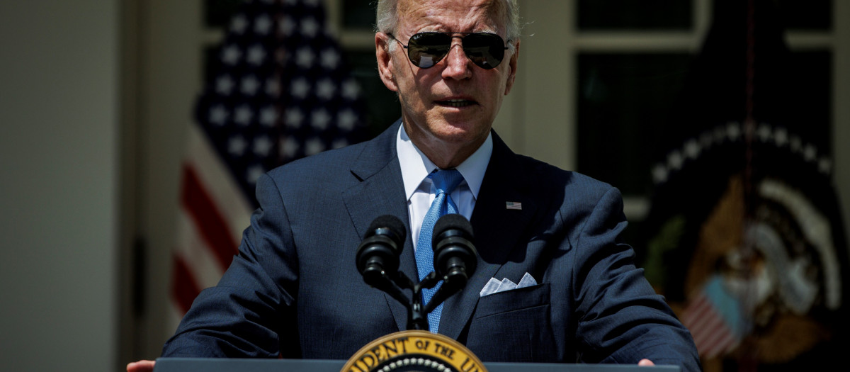 President Joe Biden United States President Joe Biden walks along the colonnade from the residence to speak in the Rose Garden of the White House in Washington, D.C., US, on Wednesday, July 27, 2022.