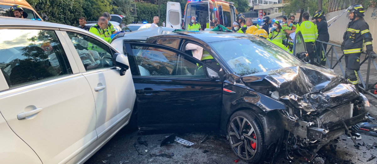 Imagen dela accidente en la calle Sinesio Delgado de Madrid