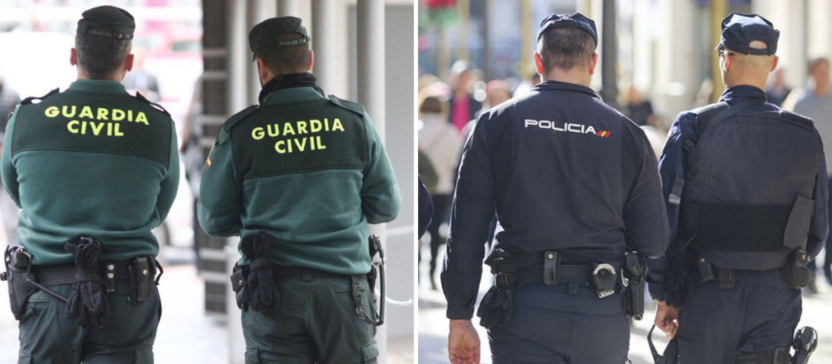 Agentes de la Guardia Civil y Policía Nacional