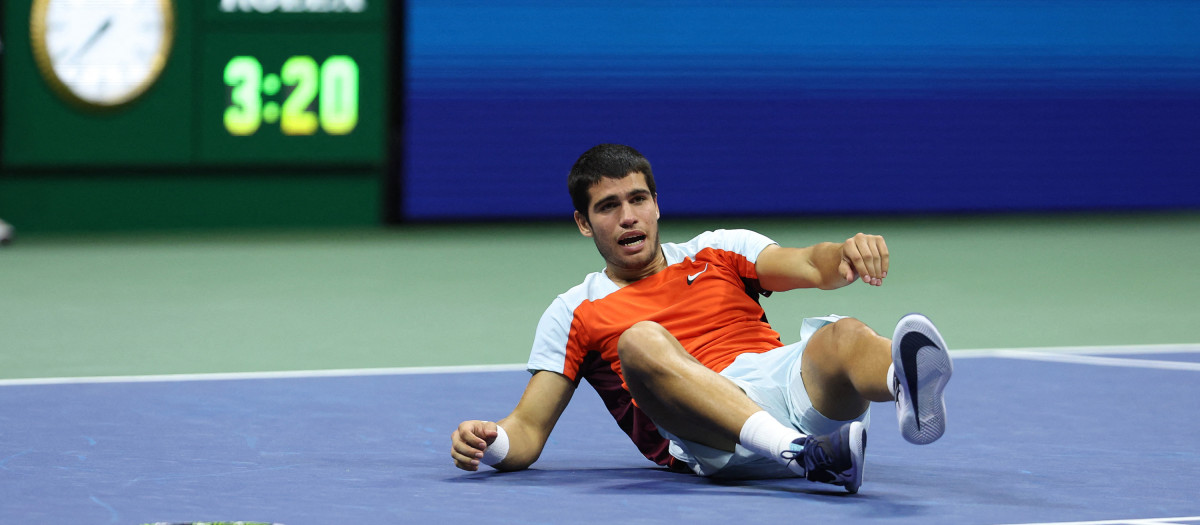 Carlos Alcaraz, en el momento de ganar el US Open