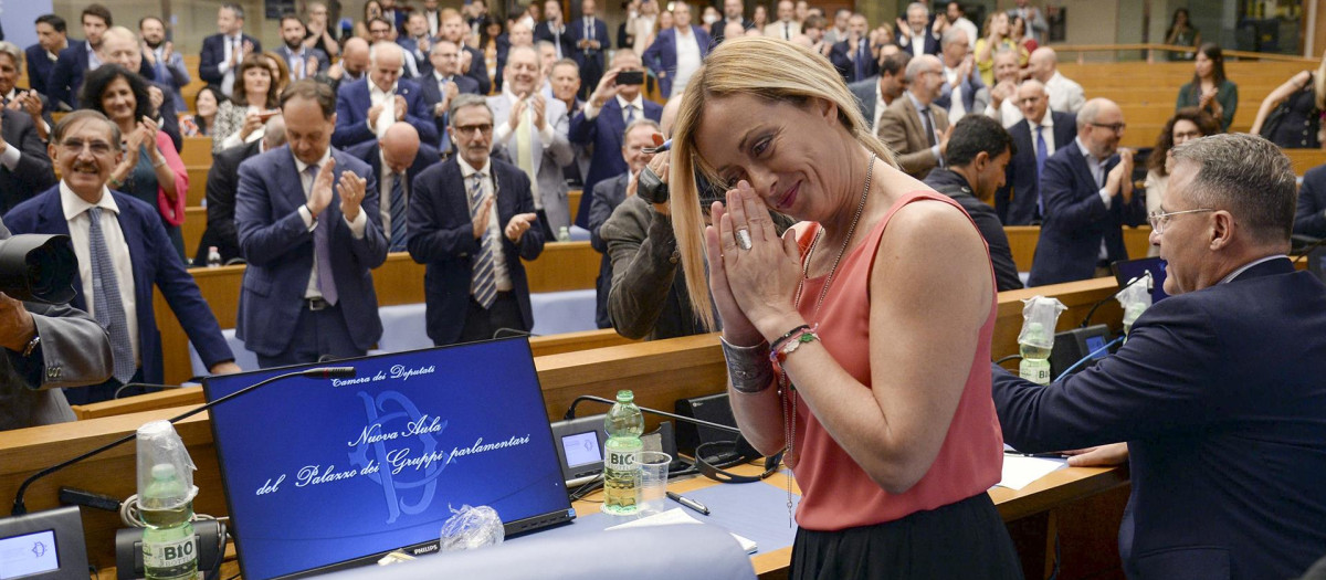 Giorgia Meloni, líder de Hermanos de Italia y favorita en las elecciones del 25 de septiembre de 2022