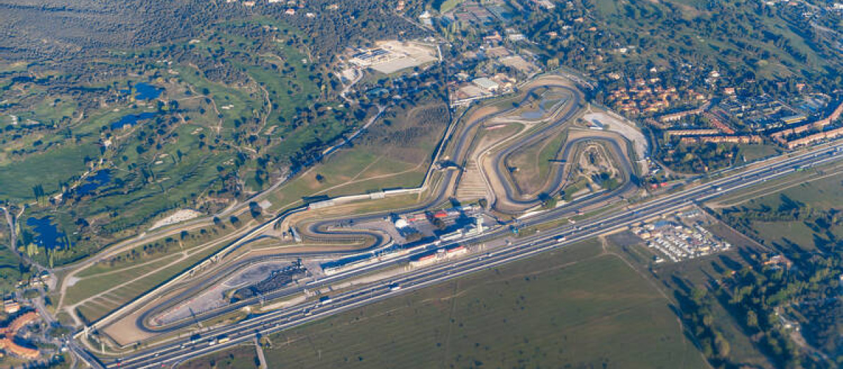 El circuito del Jarama de Madrid, con vista aérea