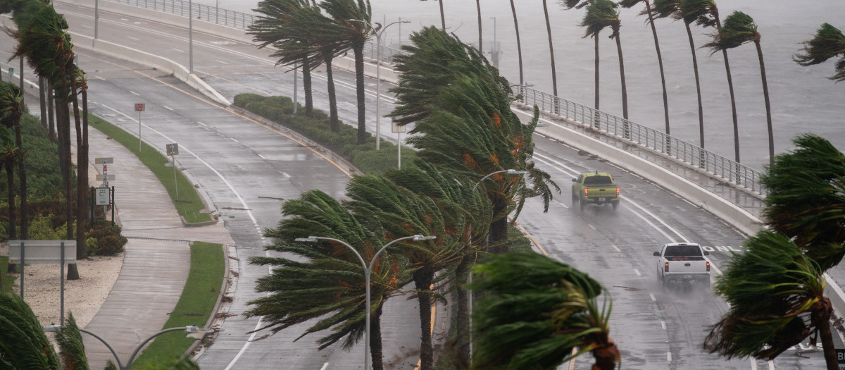 Carreteras de Sarasota en Florida afectadas por el huracán Ian