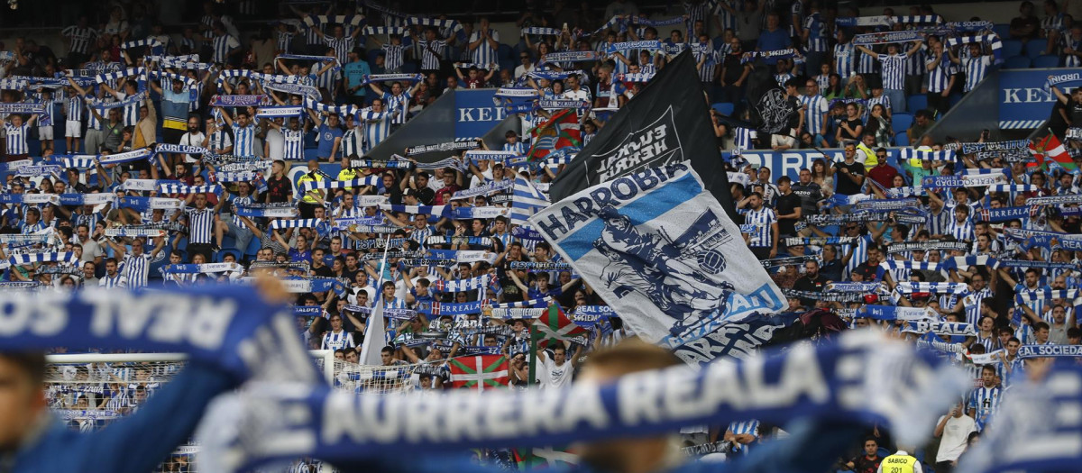 El Estadio de Anoeta de San Sebastián en el partido Real Sociedad-Villarreal