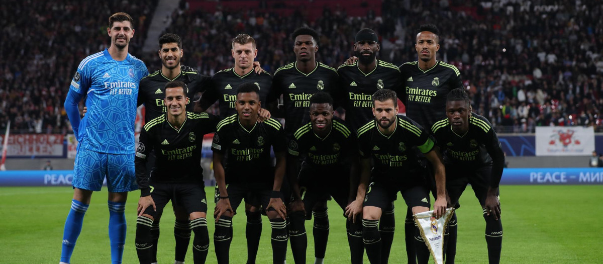 El equipo inicial del Real Madrid en el partido de este martes en Leipzig