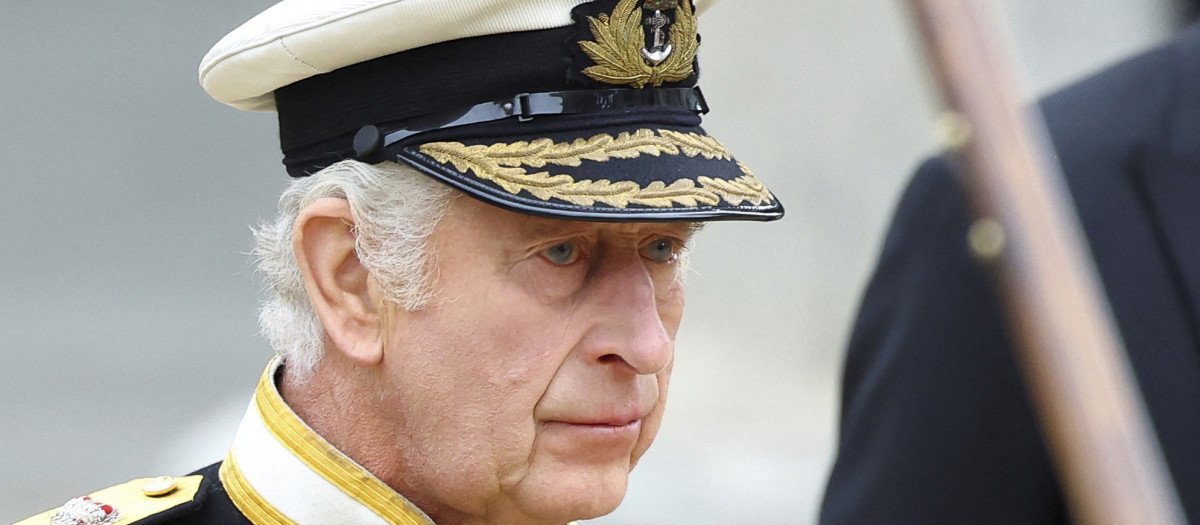 Britain´s King Charles III during State Funeral of Queen Elizabeth II on September 19, 2022 in London, England.