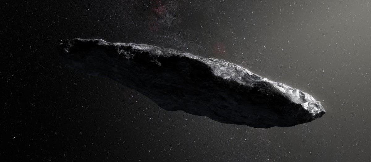 Recreación artística del objeto interestelar Oumuamua