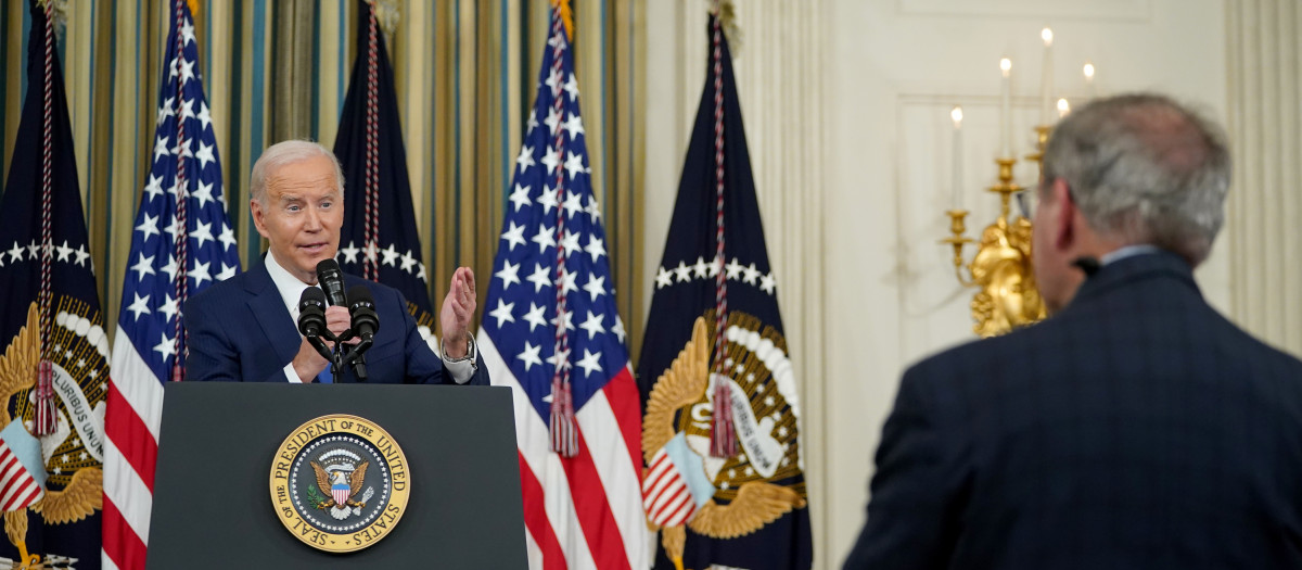 El presidente de Estados Unidos, Joe Biden, durante la última rueda de prensa ofrecida en la Casa Blanca