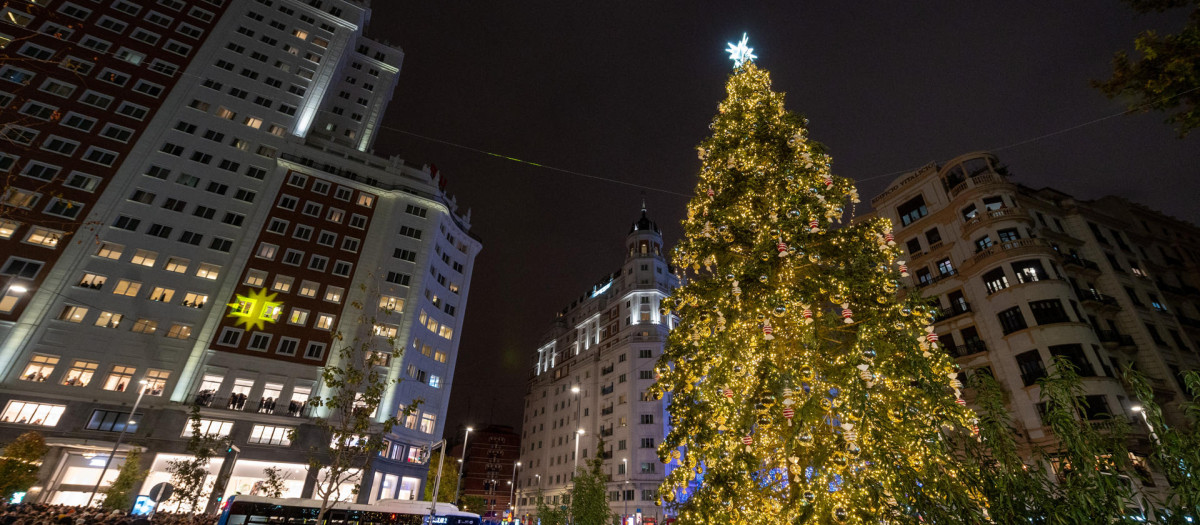 La iluminación se reparte por los 21 distritos de la ciudad, y, además de los tradicionales arcos, hay 6.700 cadenetas, 115 cerezos de luz y trece grandes abetos luminosos