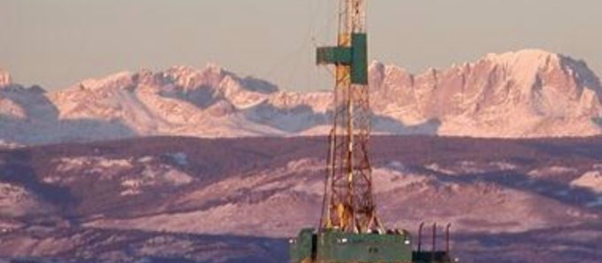 Pozo de fractura hidráulica en Canadá.