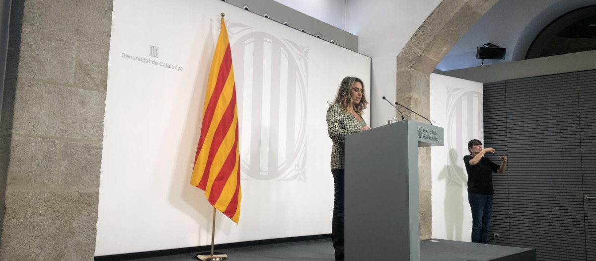 Patricia Plaja en la rueda de prensa posterior al Consell