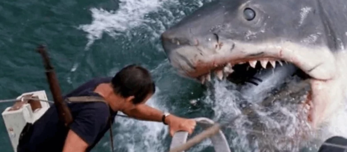 Una secuencia de la película Tiburón de Steven Sieplberg