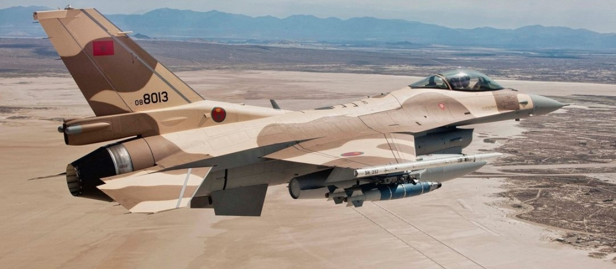 Un F-16 de las Fuerzas Aéreas de Marruecos