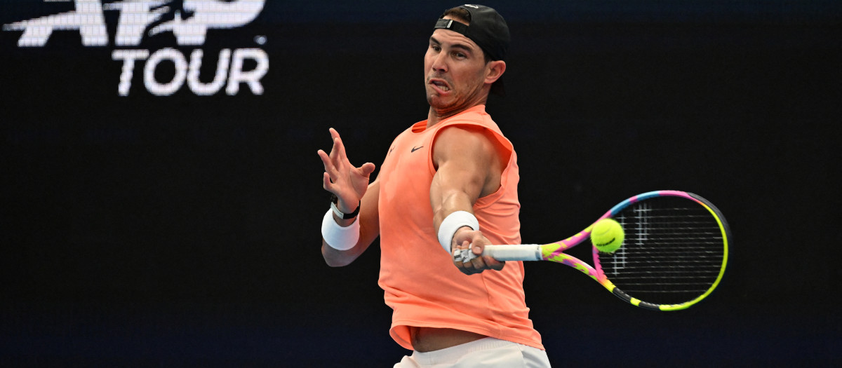 Rafa Nadal, en un entrenamiento en Sidney esta semana