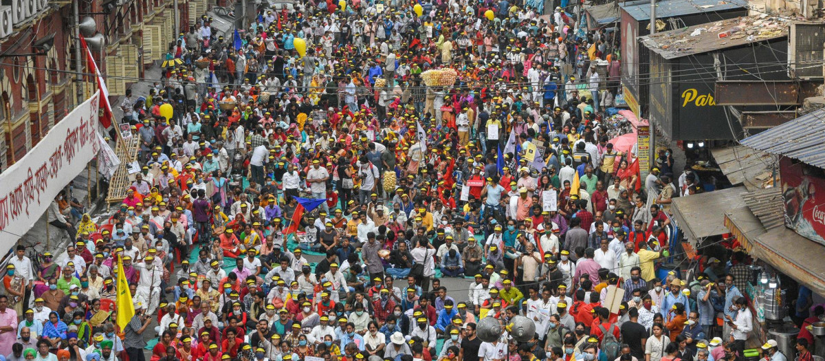 Imagen de archivo de una protesta en la India