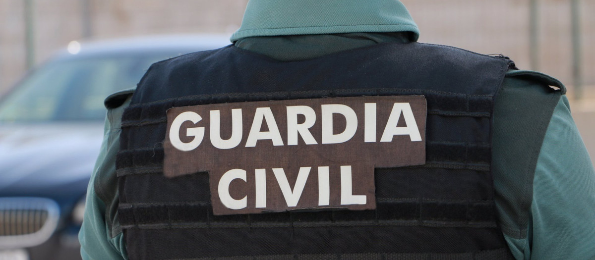 Un agente de la Guardia Civil, de espalda