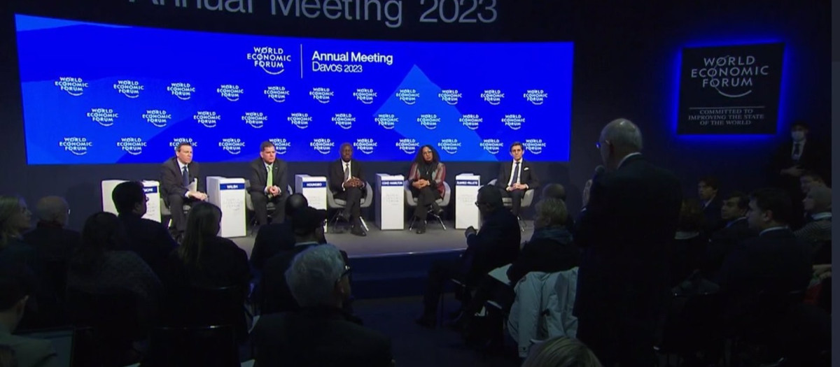 Intervención del presidente de Telefónica, José María Álvarez-Pallete, durante la reunión anual del Foro de Davos