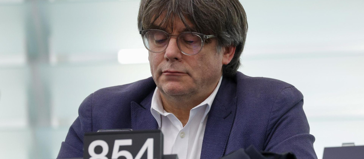Puigdemont en la sesión del Parlamento Europeo