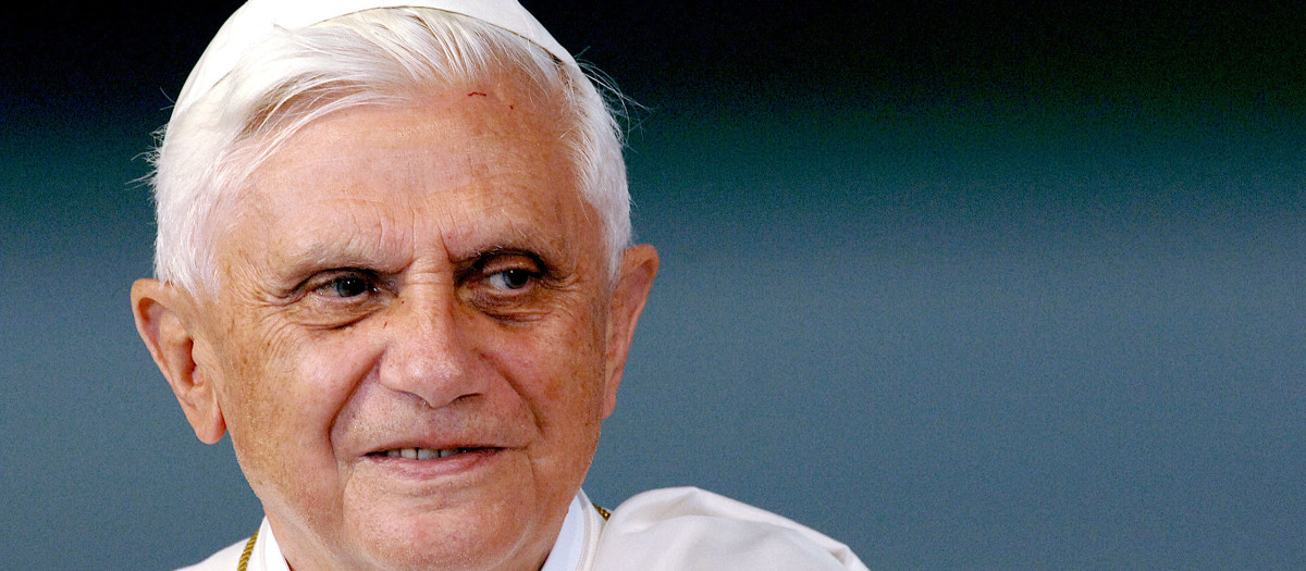 Pope Benedict XVI , on August 21, 2005, after attending the 10th World Youth Day. .