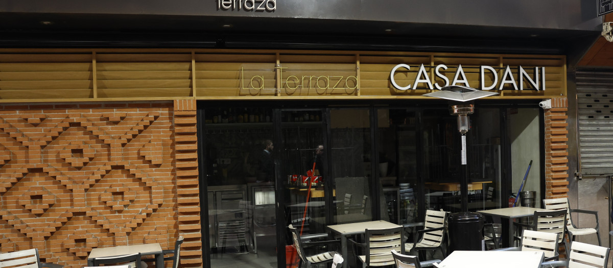 La terraza vacía del restaurante madrileño Casa Dani, este martes