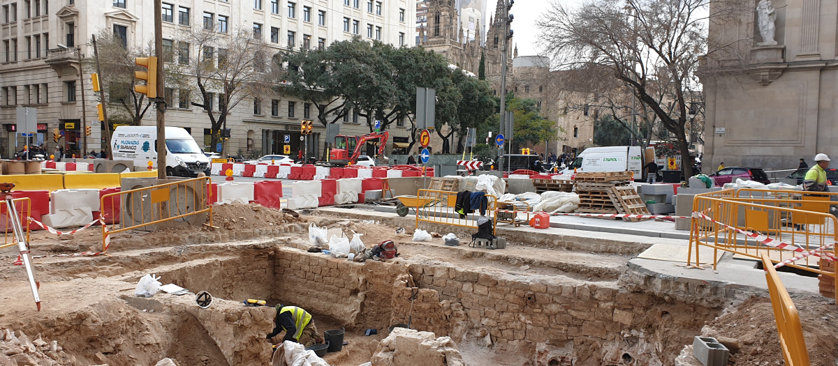 Restos arqueológicos en vía Layetana