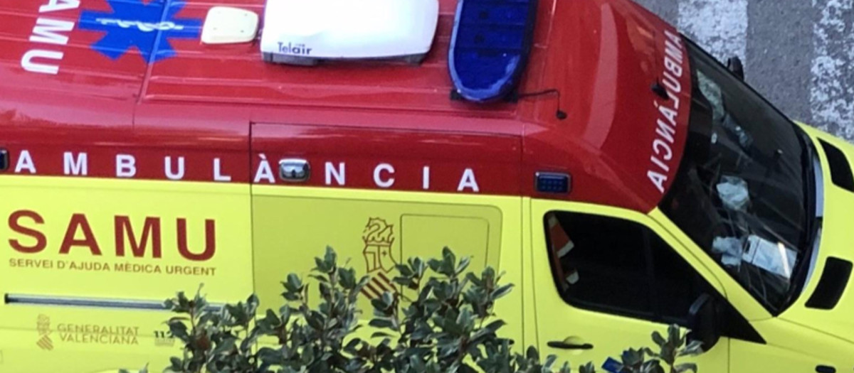 La herida fue trasladada en una ambulancia del SAMU