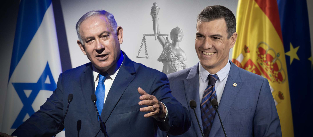 El primer ministro de Israel, Benjamin Netanyahu, y el presidente del Gobierno, Pedro Sánchez