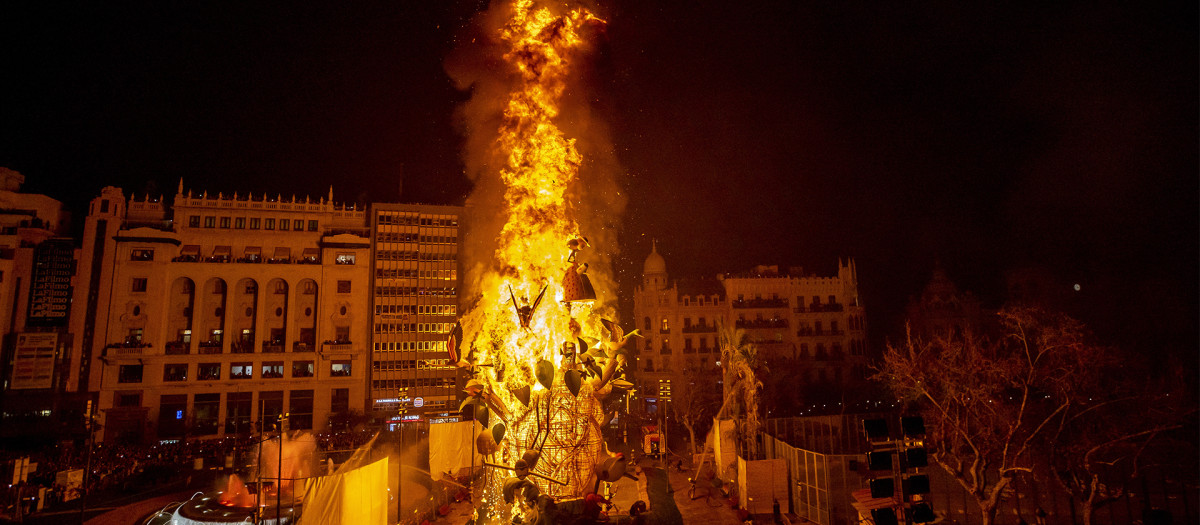 Imagen del final de las Fallas valencianas de 2023