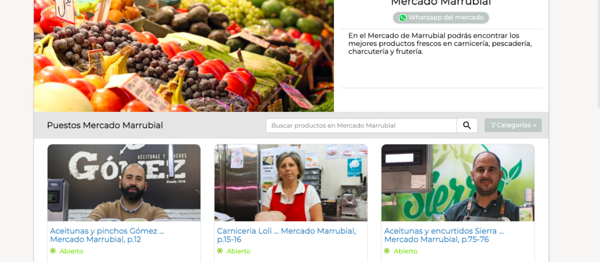 Web de los mercados municipales