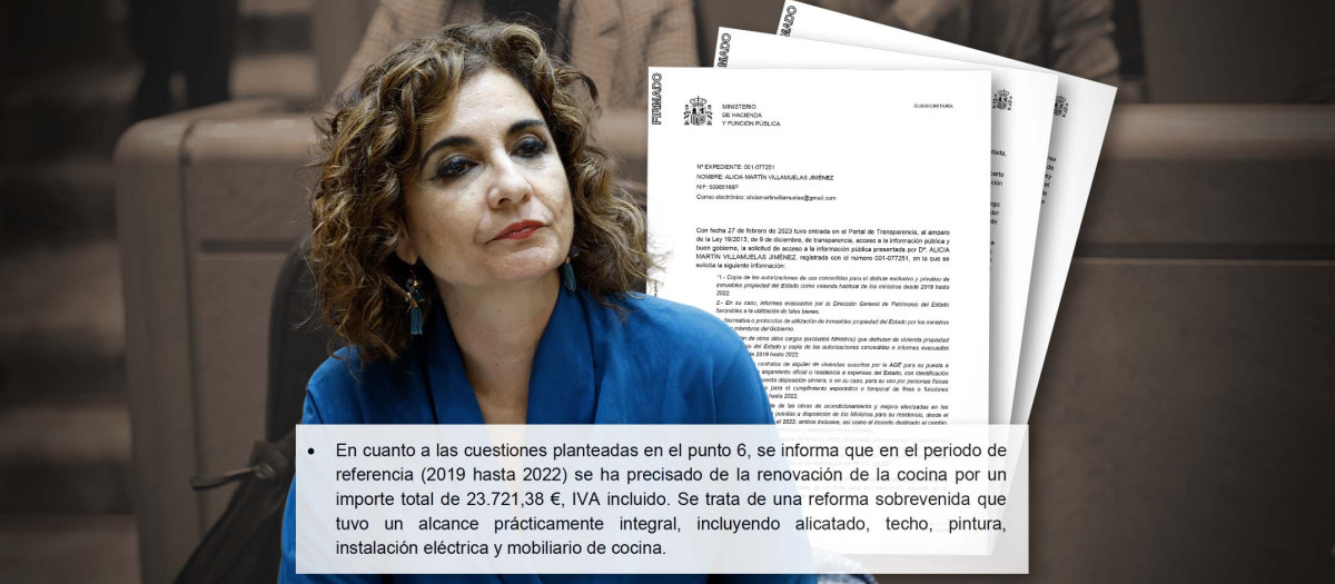 María Jesús Montero se gastó 24.000 euros en ponerse una cocina nueva en una casa con todos los gastos pagados